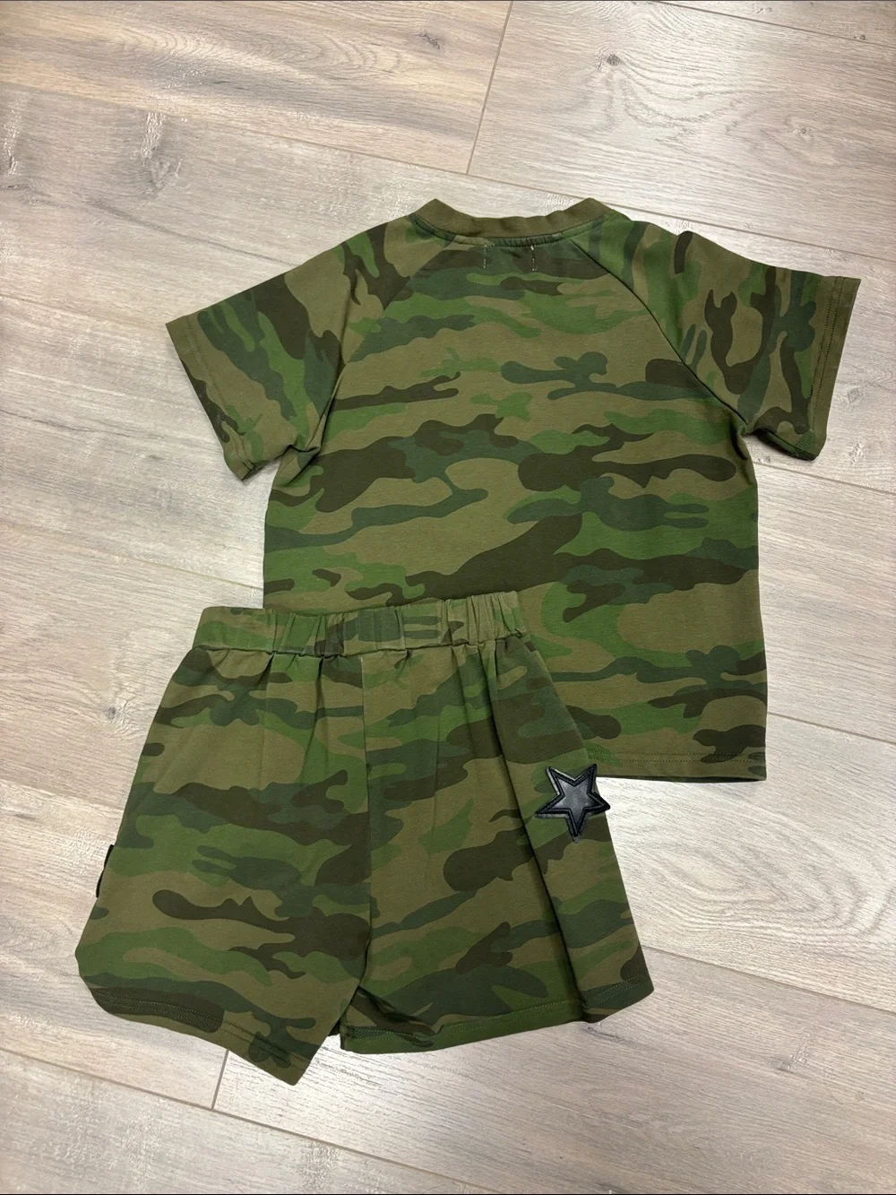 lola + the Boys Rocker Camo Green shirt short set
